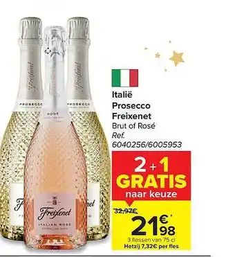 Carrefour Italië prosecco freixenet brut of rosé aanbieding