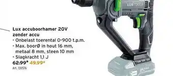 GAMMA Lux accuboorhamer 20v zonder accu aanbieding
