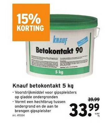 GAMMA Knauf betokontakt 5 kg aanbieding