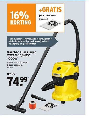 GAMMA Kärcher alleszuiger aanbieding