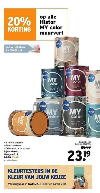 GAMMA Histor my color muurverf aanbieding