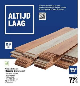 GAMMA Kliklaminaat flooring dikte 6 mm aanbieding