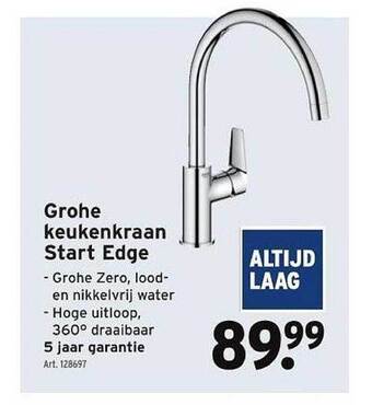 GAMMA Grohe keukenkraan start edge aanbieding