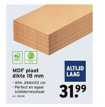 GAMMA Mdf plaat dikte 18 mm aanbieding