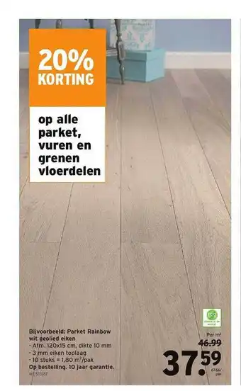 GAMMA Parket, vuren en grenen vloerdelen aanbieding