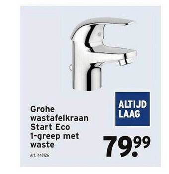 GAMMA Grohe wastafelkraan start eco 1greep met waste aanbieding