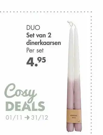 Casa Duo set van 2 dinerkaarsen per set aanbieding