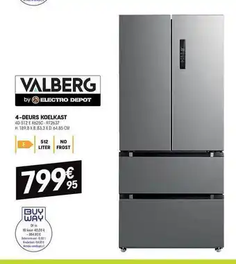 Electro Depot 4-deurs koelkast valverg aanbieding