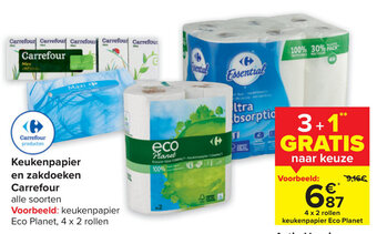 Carrefour Keukenpapier en zakdoeken Carrefour aanbieding