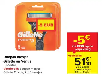 Carrefour Duopak mesjes Gillette en Venus aanbieding
