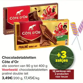 Carrefour Chocoladetabletten Cote d'Or aanbieding
