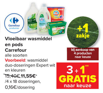 Carrefour Vloeibaar wasmiddel en pods Carrefour aanbieding