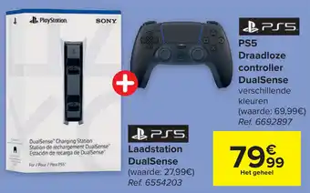 Carrefour PS5 Laadstation DualSense, PS5 Draadloze controller DualSense aanbieding