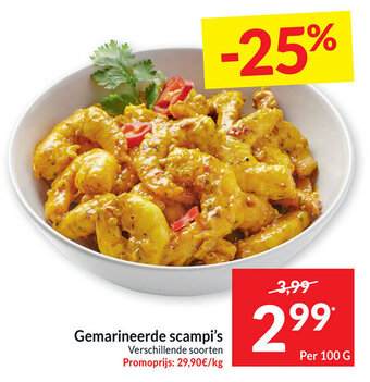 Intermarché Gemarineerde Scampi's 100g aanbieding