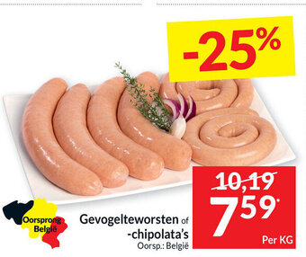 Gevogelteworsten of -Chipolata's