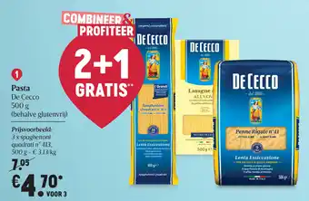 Delhaize Pasta De Cecco 500g aanbieding