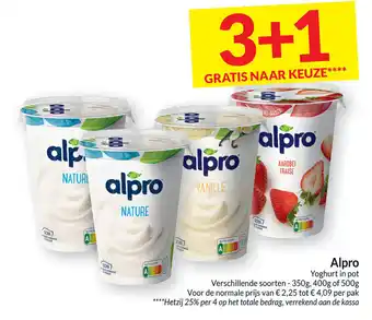 Intermarché Alpro Yoghurt in Pot 3+1 Gratis aanbieding