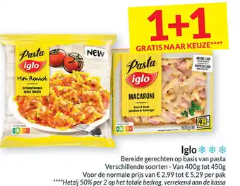 Intermarché Iglo Bereide Gerechten op Basis Van Pasta 1+1 Gratis aanbieding