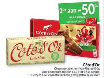 Intermarché Cote d'Or Chocoladetablet van 90g tot 400g aanbieding