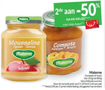 Intermarché Materne Compote of Moes van 315g tot 800g aanbieding