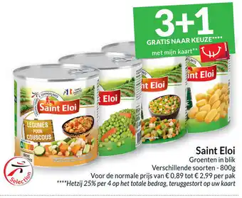 Intermarché Saint Eloi Groenten in Blik 3+1 Gratis aanbieding