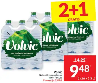 Intermarché Volvic Natuurlijk Mineraalwater 2 x (6 x 1.5L) 2+1 Gratis aanbieding