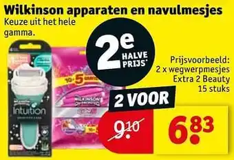Kruidvat Wegwerpmesjes extra 2 beauty aanbieding