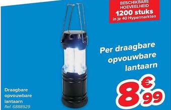Carrefour Draagbare opvouwbare lantaarn aanbieding