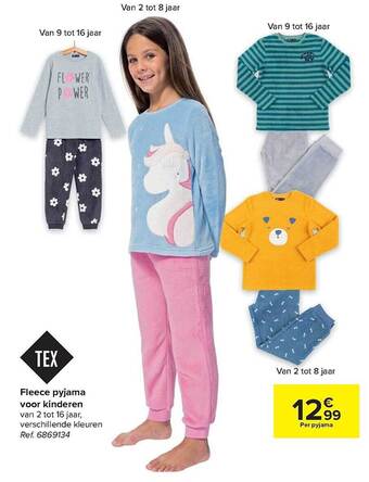 Carrefour Fleece pyjama voor kinderen aanbieding
