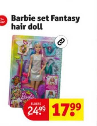 Kruidvat Barbie set fantasy hair doll aanbieding