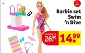 Kruidvat Barbie set swim 'n dive aanbieding