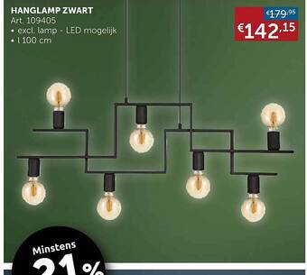 Zelfbouwmarkt Hanglamp zwart aanbieding
