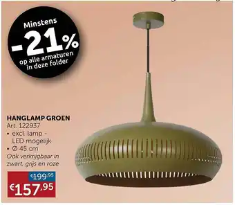 Hanglamp groen 45 cm