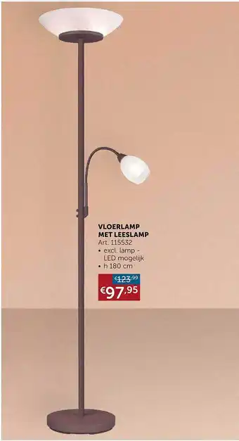 Zelfbouwmarkt Vloerlamp met leeslamp aanbieding