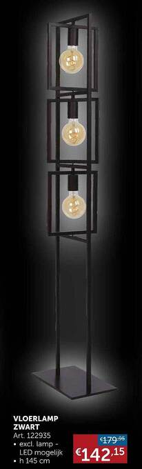 Zelfbouwmarkt Vloerlamp zwart aanbieding