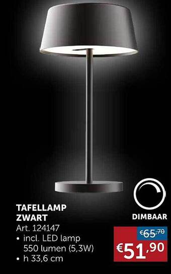 Zelfbouwmarkt Tafellamp zwart aanbieding