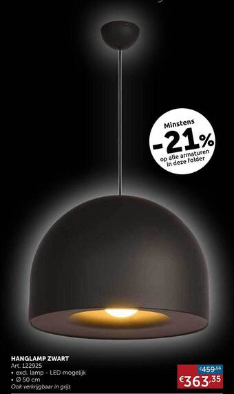 Zelfbouwmarkt Hanglamp zwart aanbieding