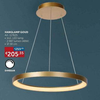 Zelfbouwmarkt Hanglamp goud aanbieding