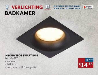 Zelfbouwmarkt Inbouwspot zwart ip44 aanbieding