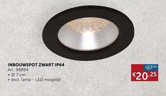 Zelfbouwmarkt Inbouwspot zwart ip44 aanbieding