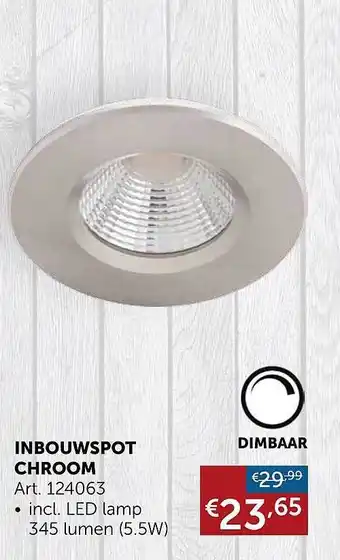 Zelfbouwmarkt Inbouwspot chroom aanbieding