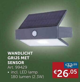 Zelfbouwmarkt Wandlicht grijs met sensor aanbieding