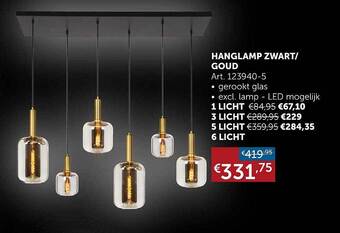 Zelfbouwmarkt Hanglamp zwart-goud aanbieding