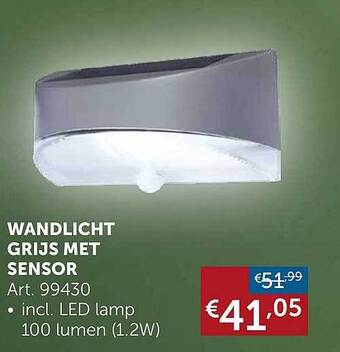 Zelfbouwmarkt Wandlicht grijs met sensor aanbieding