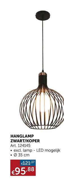 Zelfbouwmarkt Hanglamp zwart-koper aanbieding