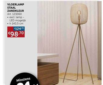 Zelfbouwmarkt Vloerlamp staal zandkleur aanbieding