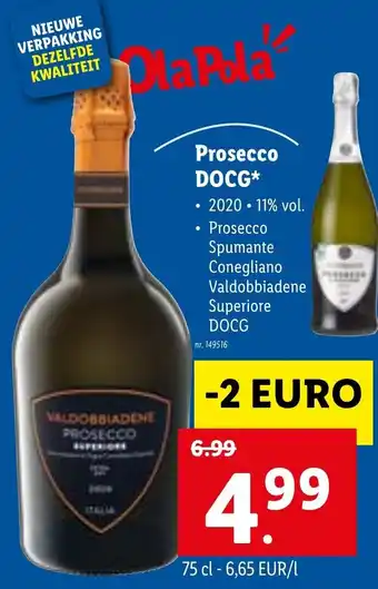 Lidl Prosecco docg 11% vol aanbieding