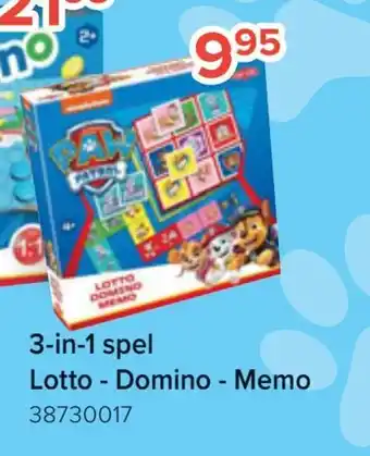 Euroshop Paw Patrol 3-in-1 Spel Lotto Domino - Memo 38730017 aanbieding