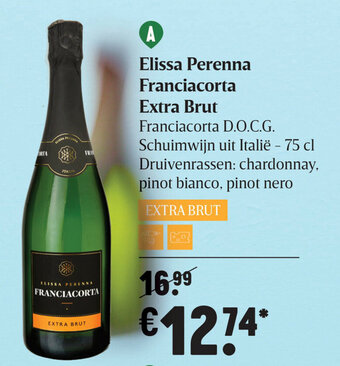 Delhaize Elissa Perenna Franciacorta Extra Brut aanbieding