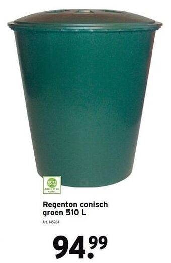 Regenton conisch groen